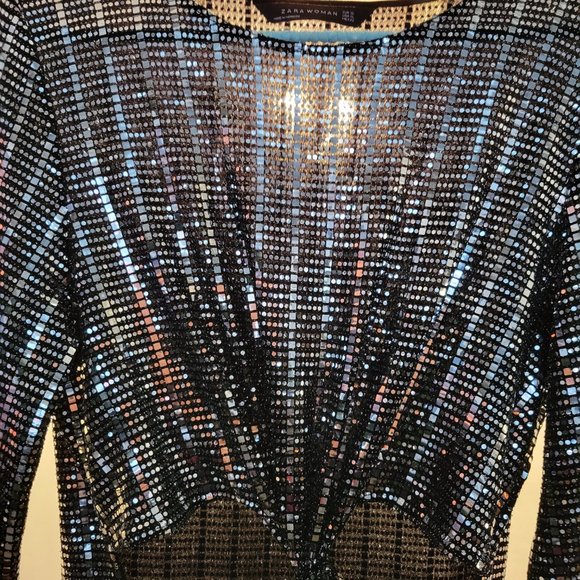 Zara Silver Sparkle Dress - Picture 3 of 4